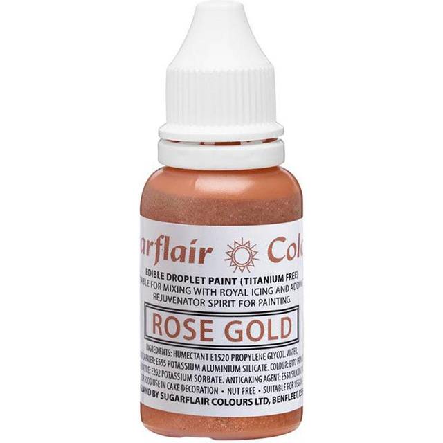 E171 Free Rose Gold Sugartint Droplet Paint Icing Liquid Colouring 14ml
