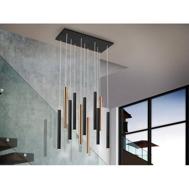 Schuller 373357 Varas LED 11 Light Pendant Light Gold Black