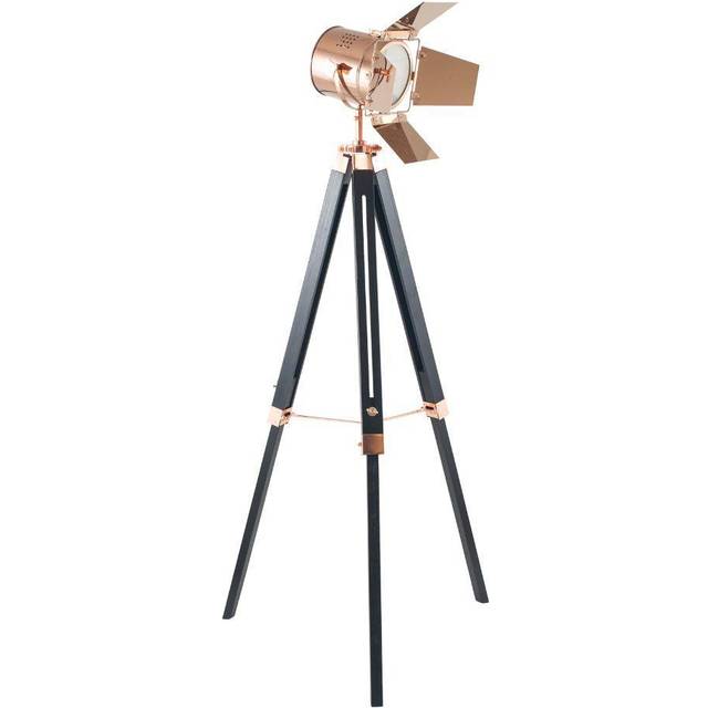 Copper And Black Tripod Floor Lamp, Black