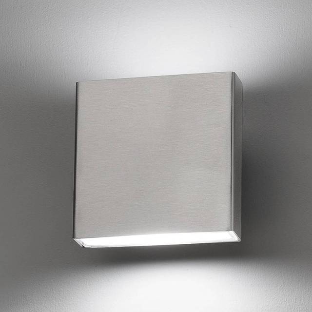 Faro Kaula - LED Outdoor Small Up Down Wall Light Matt Nickel IP44