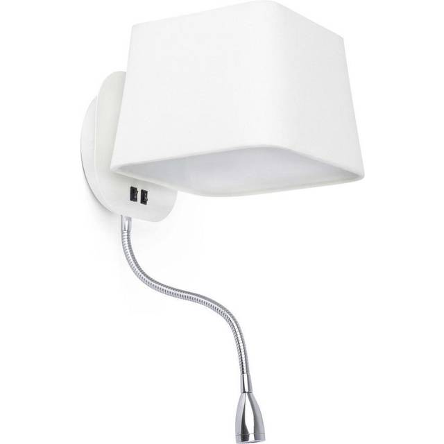 Faro Sweet - 1 Light Indoor Wall Light White with Reading Lamp, E27