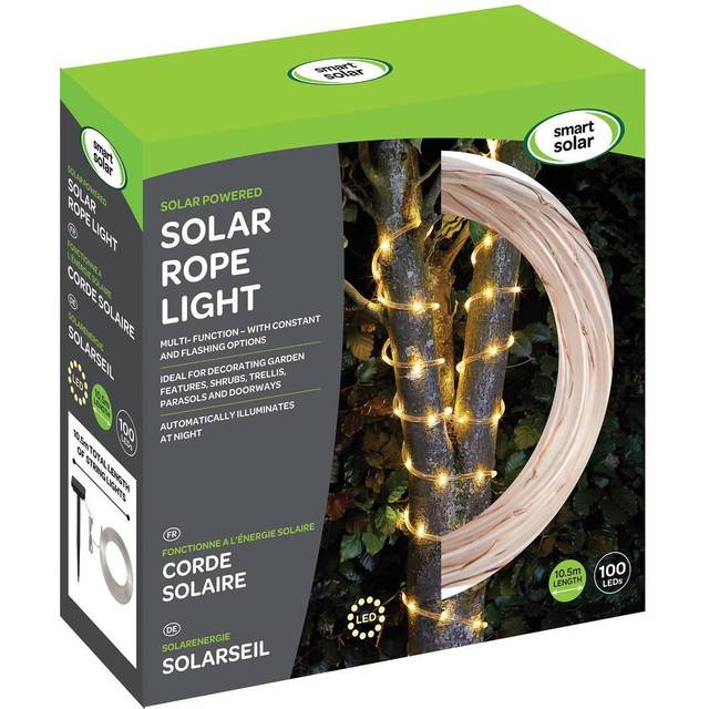 Smart Solar LED 8.5m Rope Light 100 Lights Warm White Multi-Function