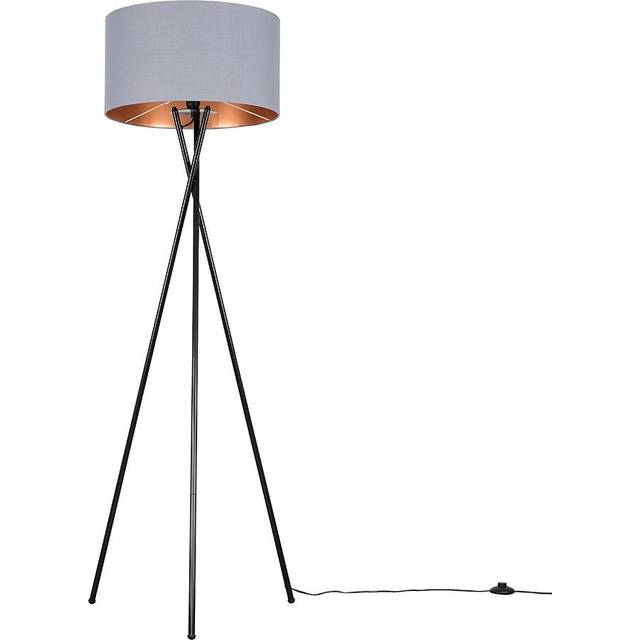 Misner 155cm Camden Tripod Floor Lamp with Large Reni Shade - Black (153cm H X 62cm W X 62cm D)