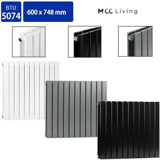 MCC Designer Flat Panel Double Radiator 600X748 Black, Black