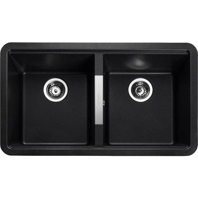 Rangemaster Paragon 2.0 Bowl Ash Black Granite Undermount Kitchen Sink