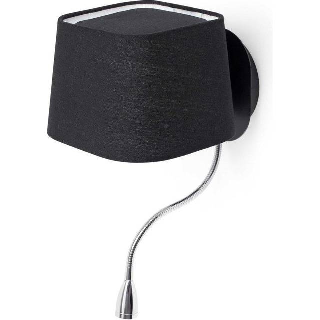 Faro Sweet - 1 Light Indoor Wall Light Black with Reading Lamp, E27
