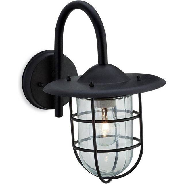 Firstlight Cage Contemporary Style Lantern in Black and Clear Glass