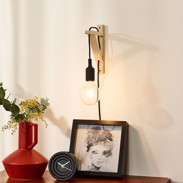 Lucide Fix Wall Light with Plug - Black