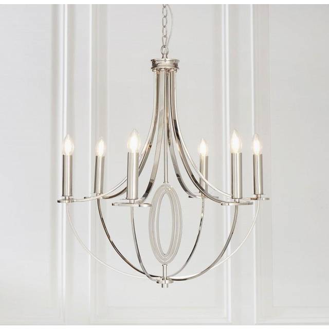 Endon WHISTLE-6NI Traditional 6 Light Chandelier In Nickel