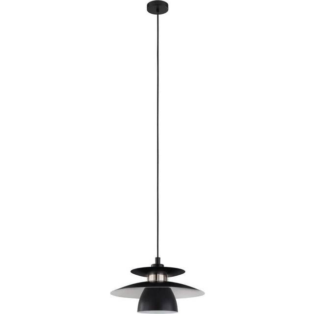 Pendant Ceiling Light Colour Black Satin Nickel Long Flex Bulb E27 1x40W