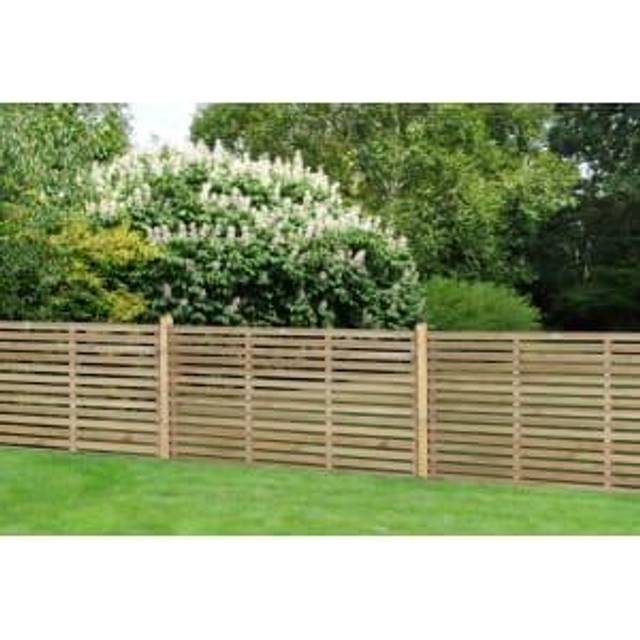 1.8m x 0.9m Pressure Treated Contemporary Slatted Fence Panel  - Pack of 4 FSC® certified