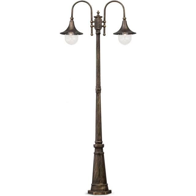 Cima 2 Light Outdoor Post Lantern - Brass - Yellow