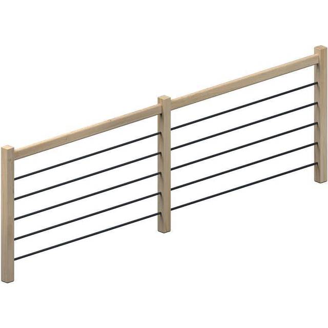 Dolle Helsinki skyddsräcke ek och svart alu fyllning 320 cm