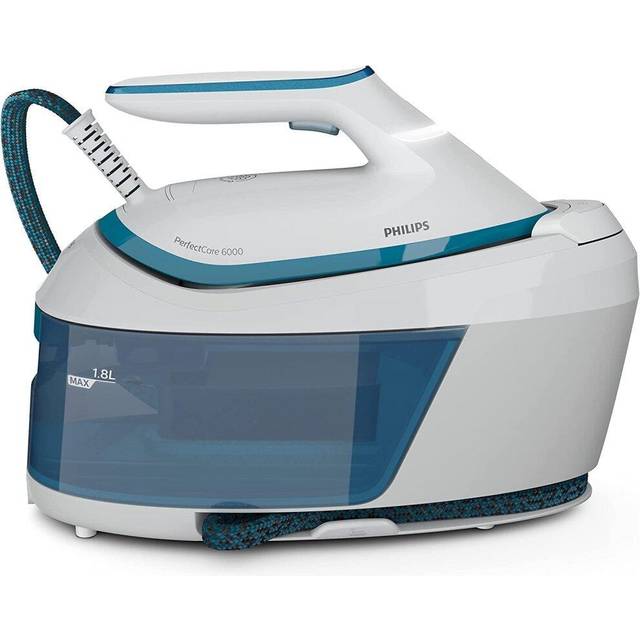 Philips Domestic Appliances Perfectcare 6000-Seriens Ånggenerator - 2400 W, 500g Ångförstärkning, 6,5 Bar Tryck, Optimaltemp Teknik, 1,8 L Tank, Vit/Blå (PSG6022/20)