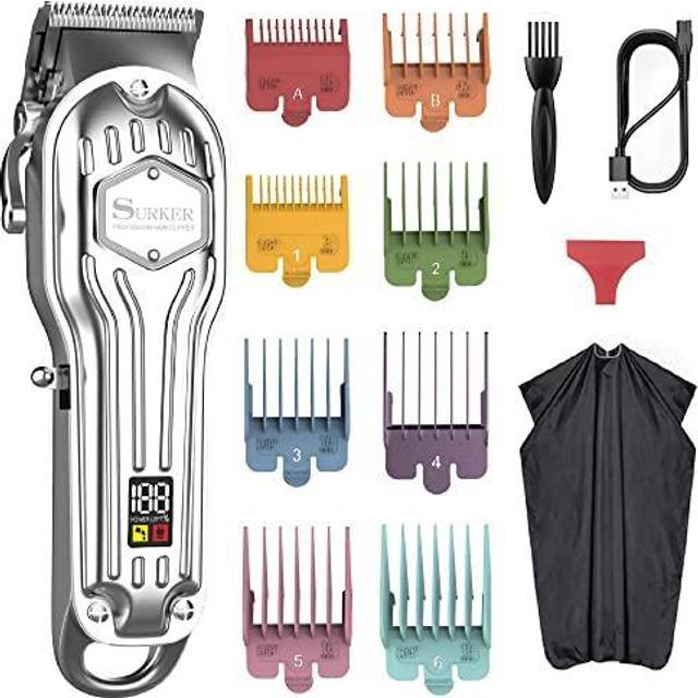 SURKER Mens Hair Clippers Cord Cordless Hair Trimmer Professional Haircut Kit for Men Rechargeable LED Display