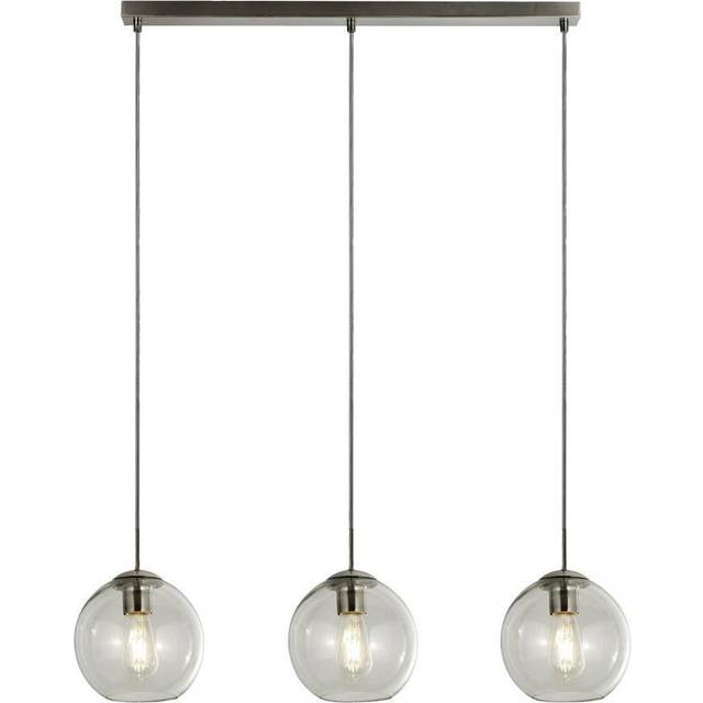Searchlight 1623-3CL Pendant 3 Light Bar Satin Silver With Clear Glass