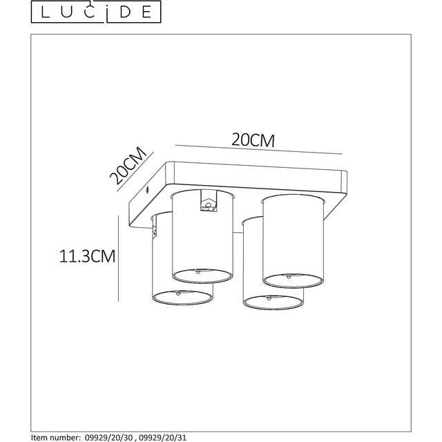 Lucide Nigel Modern Ceiling Spotlight - Led Dim To Warm - Gu10 - 4X5W 2200K/3000K - Black, Black