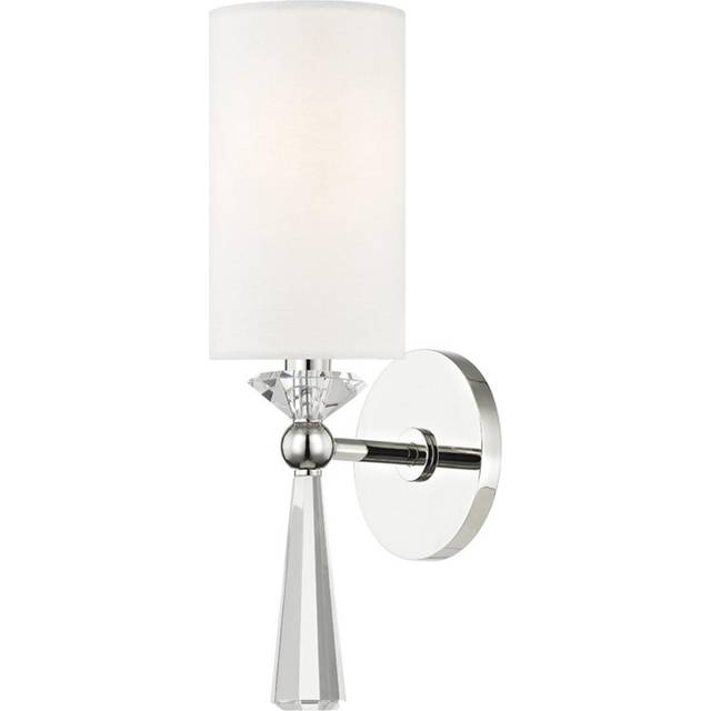 Birch 1 Light Wall Sconce Polished Nickel, Linen