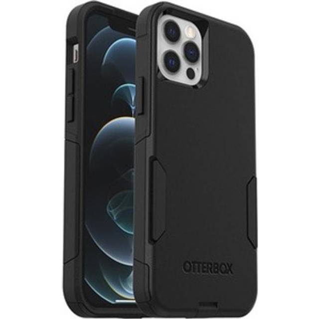OtterBox Commuter skal för iPhone 12 / iPhone 12 Pro, stöttåligt, fallsäkert, tåligt, skyddande skal, testad till militärstandard x3, antimikrobiellt skydd, Svart, Utan Förpackning