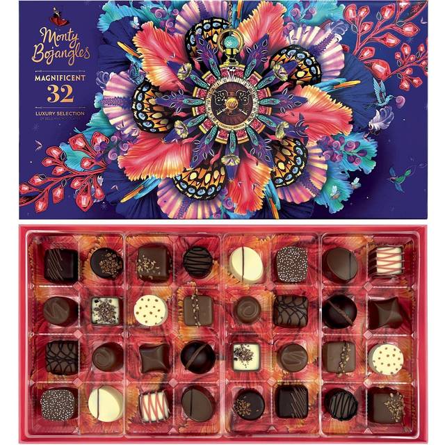 Monty Bojangles Magnificent 32 Luxury Belgian Chocolate & Truffle Assortment Gift Box - White