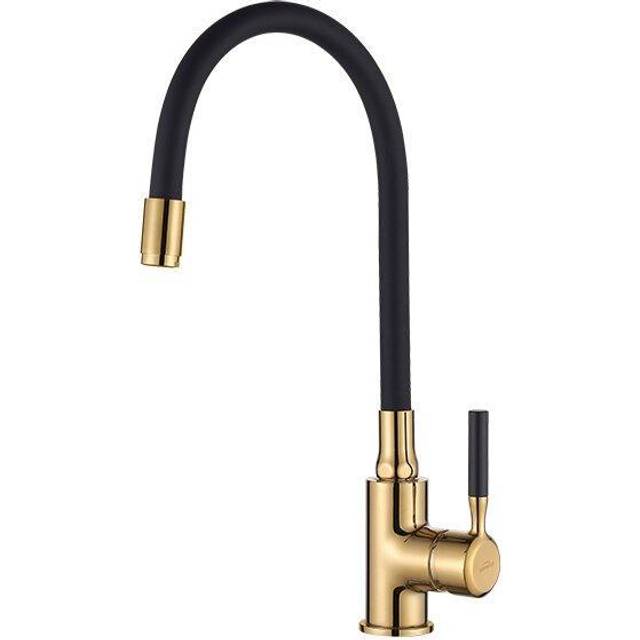 Black Gold Tall Kitchen Mixer Tap Flexible Spout Monobloc