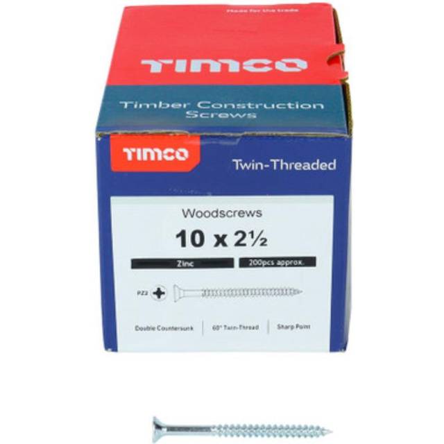 TIMCO Twinthreaded Woodscrews Pz Double Countersunk Zinc - 10212CWZ -- you get 3