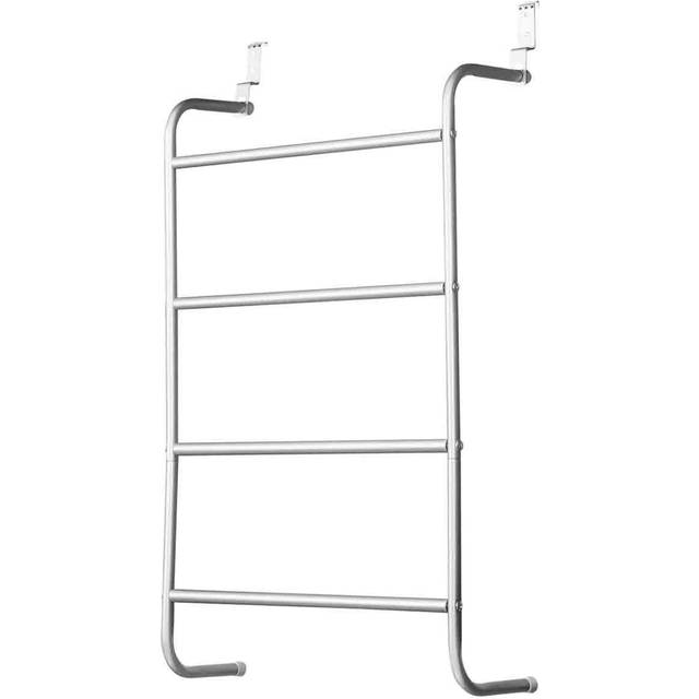 4-tier bathroom over-door towel rack silver storage hanger rail bath hand towels