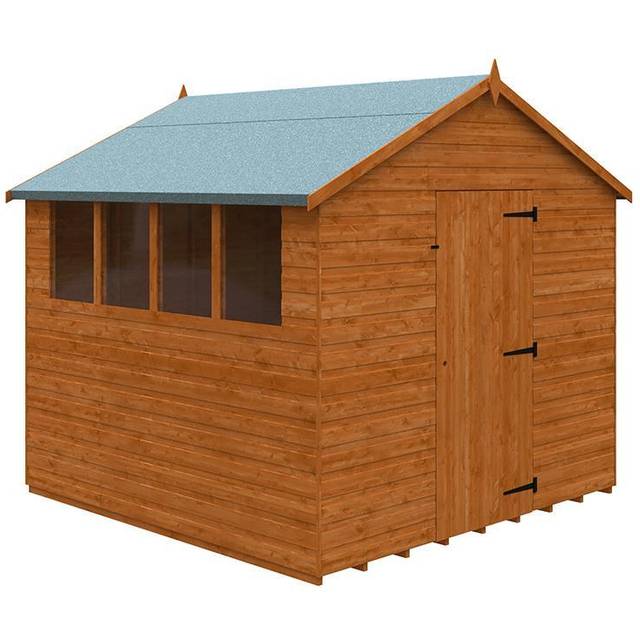 8x8 Super Apex 12mm Shed - L235 x W235 x H231.9 cm - Solid Wood/Softwood/Pine - Burnt Orange