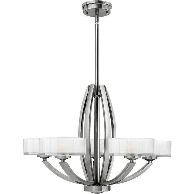 5 Bulb Chandelier Hanging Pendant LIght Brushed Nickel LED G9 3.5W Bulb