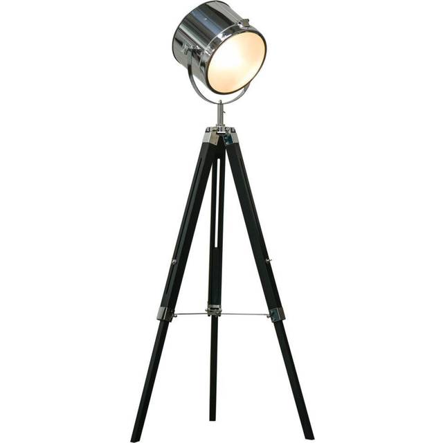 HOMCOM Industrial Style Adjustable Tripod Floor Lamp, Searchlight Reading Lamp