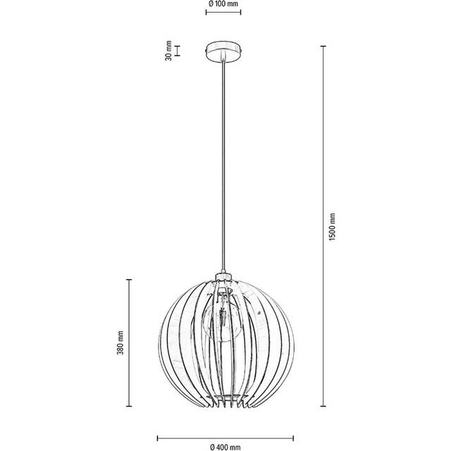 Envostar - Clay Ø40 Pendel Black/Wood