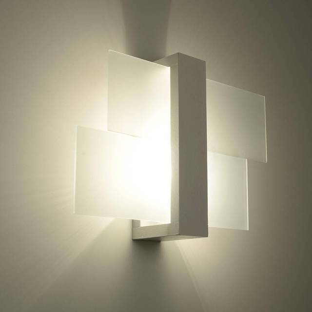 SOLLUX LIGHTING Vägglampa Shifted 1, glas, vit