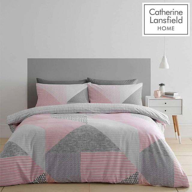 Larsson Geo Duvet Cover Set - Pink (Single - 1 Standard Pillowcase)