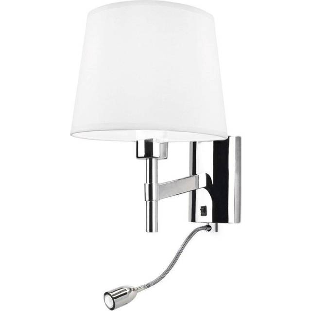 Leds-C4 Bristol - LED 2 Light Indoor Wall Light Chrome with Reading Lamp, E27