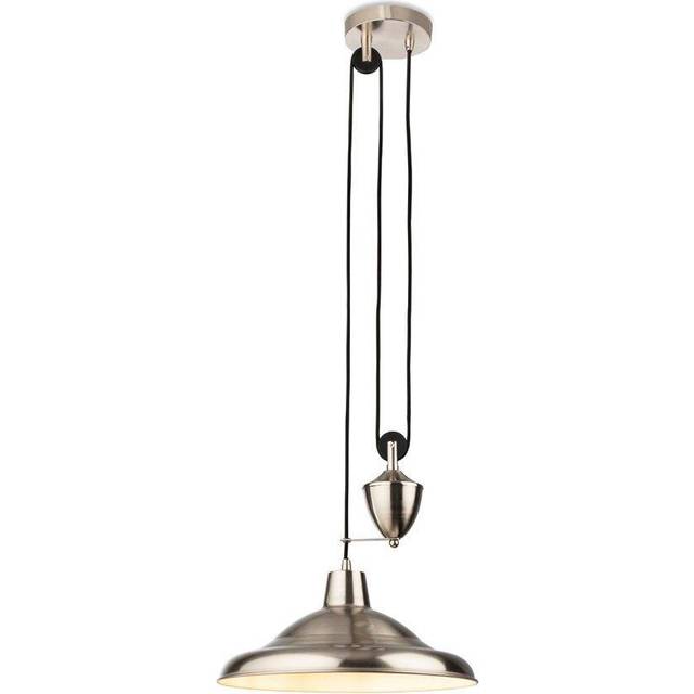 Firstlight Suffolk Classic Style Rise and Fall Pendant Light Brushed Steel
