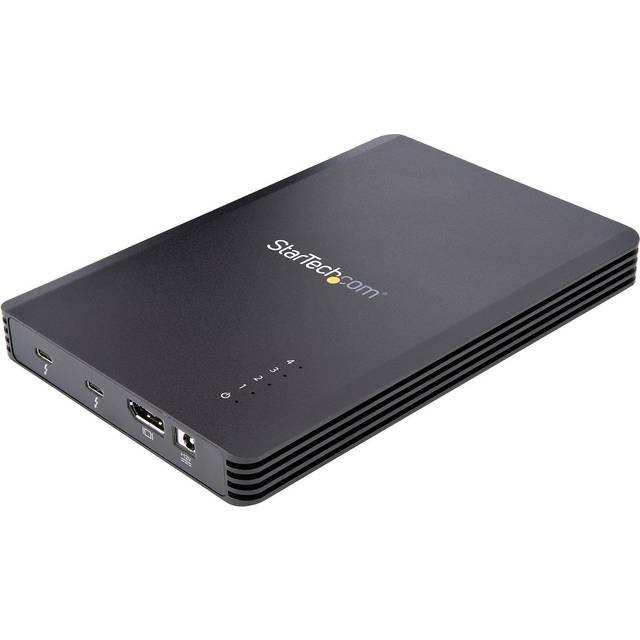 StarTech.com 4 Bay Thunderbolt 3 NVMe Enclosure, For M.2 NVMe SSD Drives, 1x DisplayPort Video/ 2x TB3 Downstream Ports, 40Gbps, 72W Power Supply, External Hard Drive Enclosure