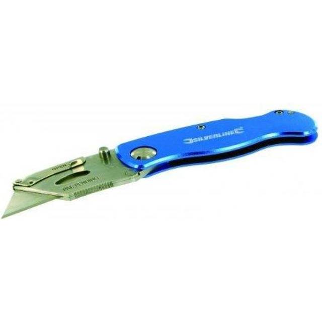Silverline Lock Knife & 10 Blades - 90mm