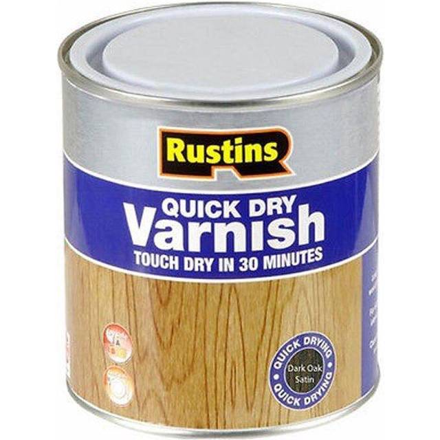 Rustins Quick Dry Coloured Varnish Satin Dark Oak 500ml