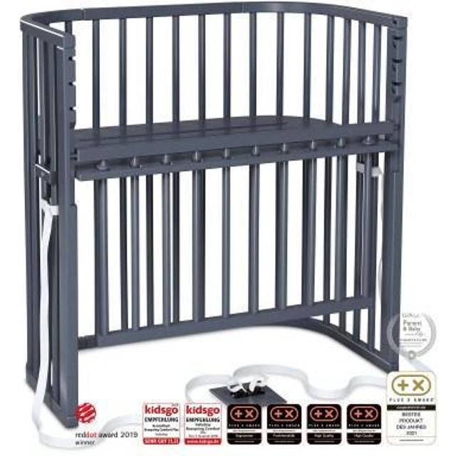 Babybay - Boxspring Comfort Plus Co-Sleeper - Barnsäng - Grey Varnished - L96 x W56,5 x H96,5 cm
