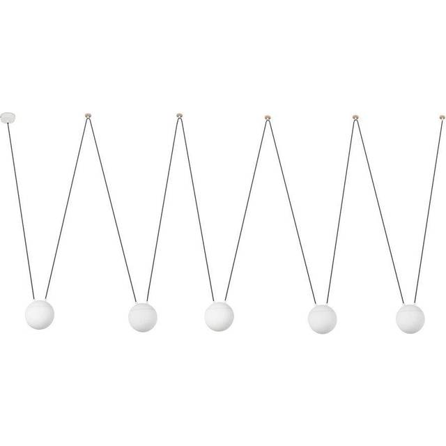 Faro Mine 28375-5L - 5 Light Ceiling Pendant White, Wood, E27