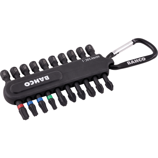 "Bahco 10 Pce 1/4"" Impact Screwdriver Bit Set Pozi/Phillips/Torx - 50mm"