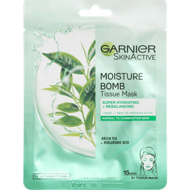 Garnier Ansigtsmaske m. grøn te hynaluronsyre normal kombineret hud