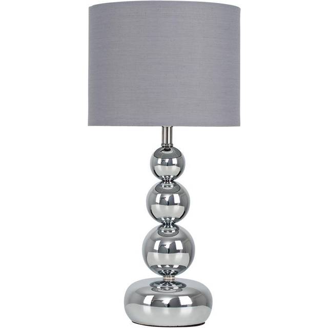 Marissa Stacked Ball Silver Chrome Touch Table Lamp - Grey - One Size