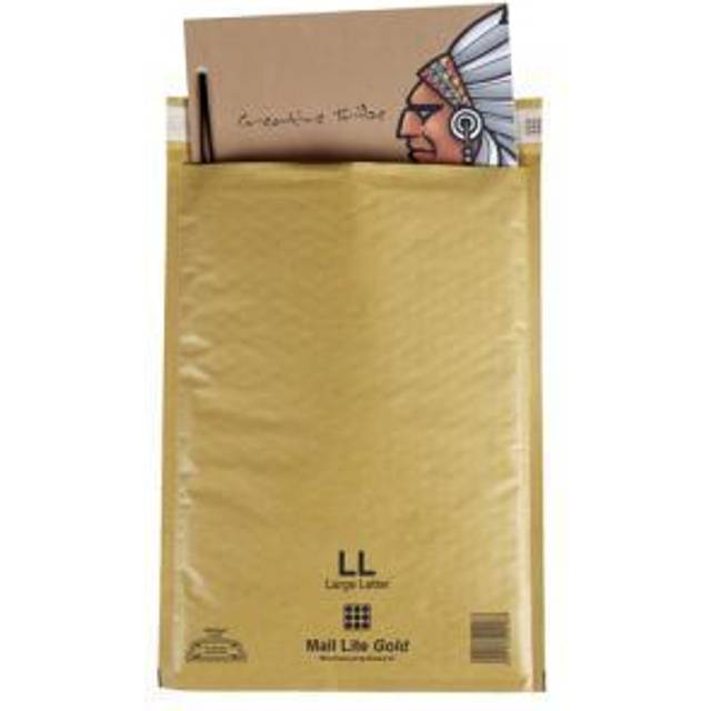 Mail Lite Mailing Bag E/2 Gold Plain 220 (W) x 260 (H) mm Peel and Seal 80 gsm Pack of 100