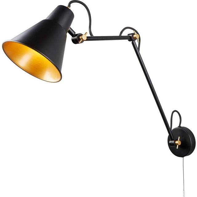 Searchlight 7403BK 1 Light Adjustable Wall Bracket Matt Black Gold