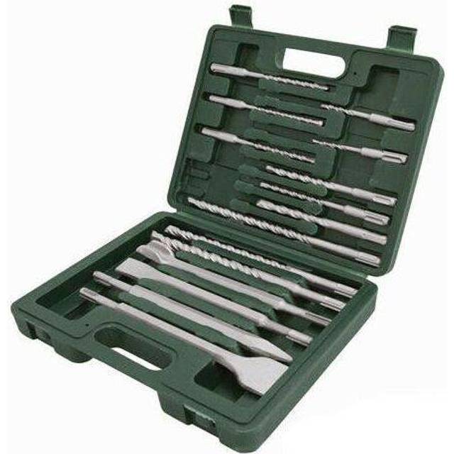 15 Piece SDS Plus Masonry Drill & Steel Chisel Set In Sturdy Case