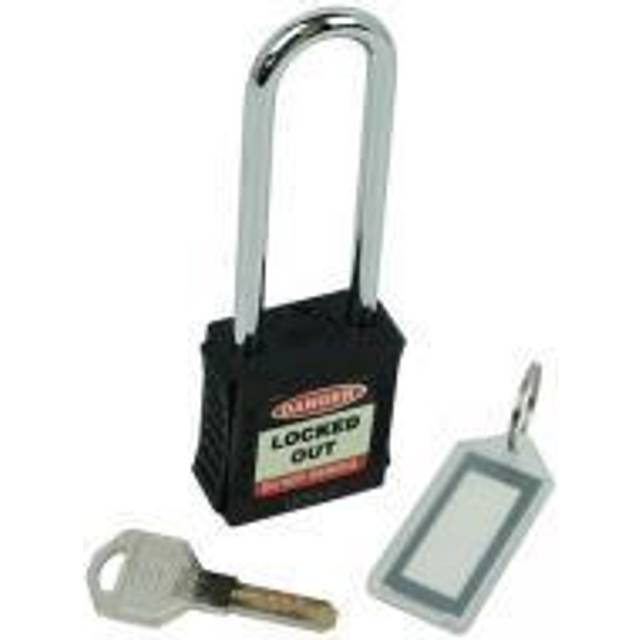 Safety Lockout Padlock - Long Shackle, Black