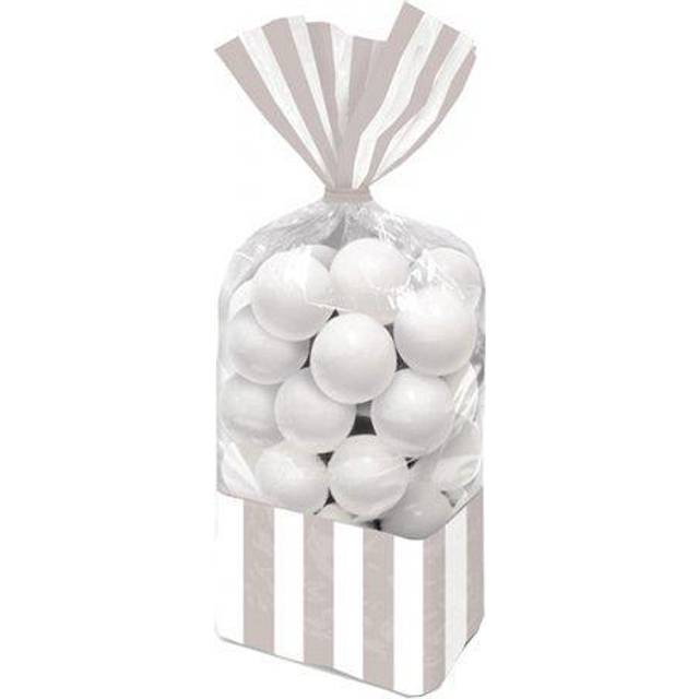amscan Silver Candy buffé partyväskor med randig design – 10 st, papper, en storlek
