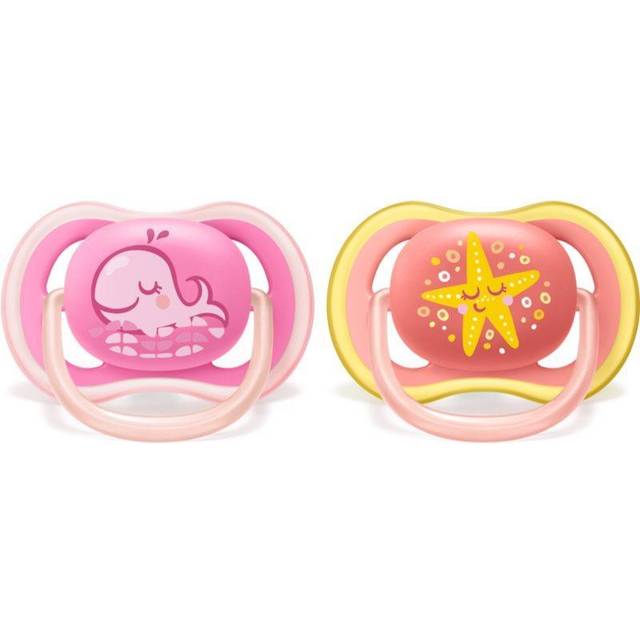 Philips Avent Ultra Air Napp - En lätt napp som andas - Ortodontisk och BPA-fri - Lämplig för ålder 6-18 mån - 2-pack - SCF085/04