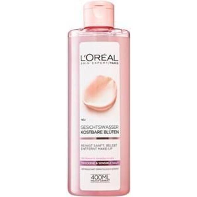 L'Oréal Paris Ansiktsrengöring, uppfriskande ansiktsvatten och sminkborttagare för rengöring och vård, ros- och jasmin extrakt, 1 x 400 ml